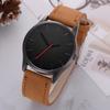 Trendy Simple Analog Display Quartz Movement PU Strap Wristwatch(Brown)