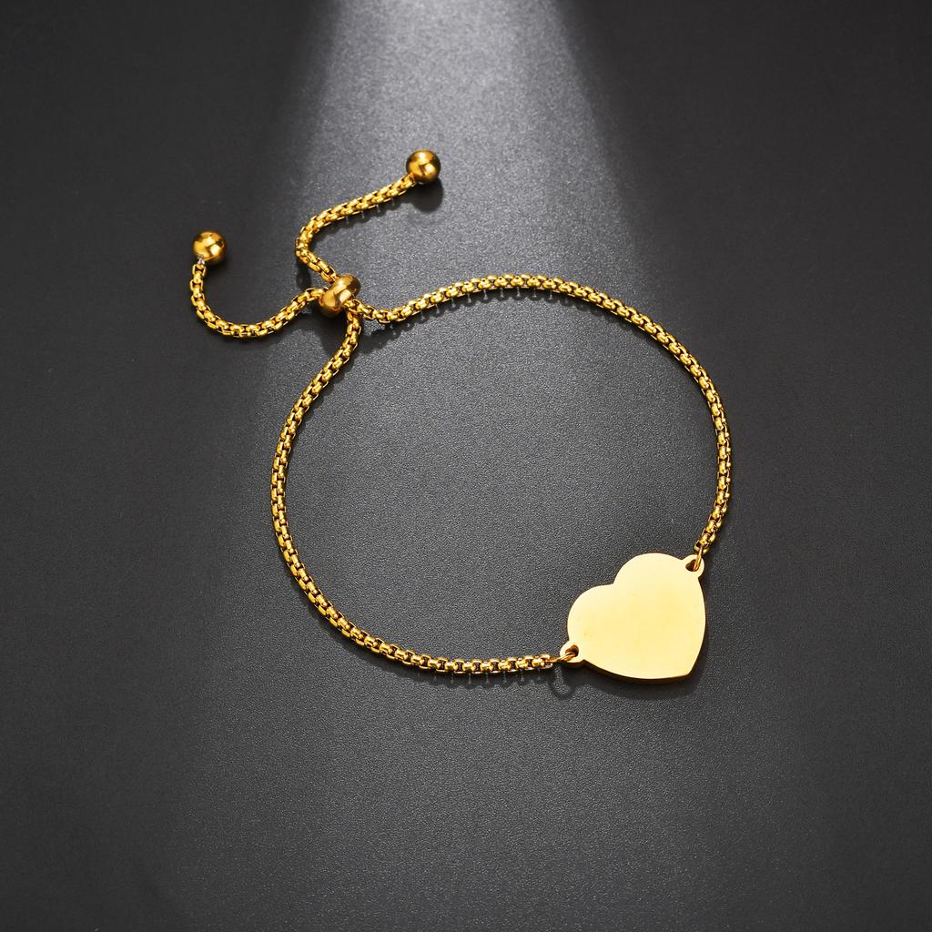 Punk Man Bracelets Hip Pop Gold Color Stainless Steel Thick Hand Chain Blank Bar Couple Men Women Family Jewelry Birthday Gift