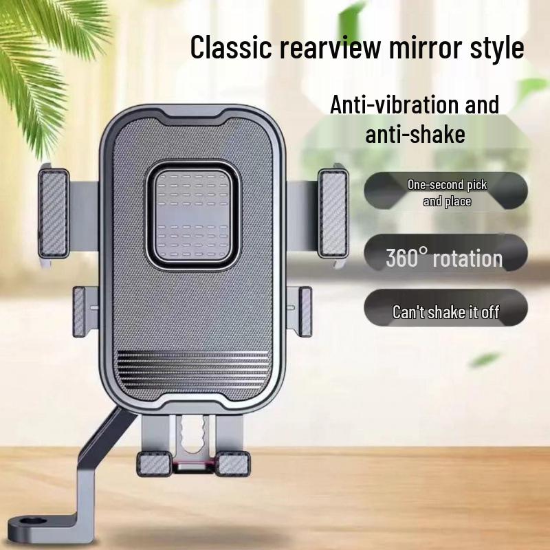 Anti-Shake Electric Scooter & Motorcycle Phone Mount for Food Delivery and Bicycle Navigation