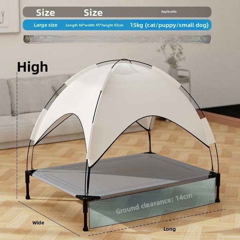 

Fabric Pet Camp Bed Large Tent-Style Dog & Cat Bed Year-Round Universal Washable Pet House Cozy Pet Supplies for Small Dogs Cats белый