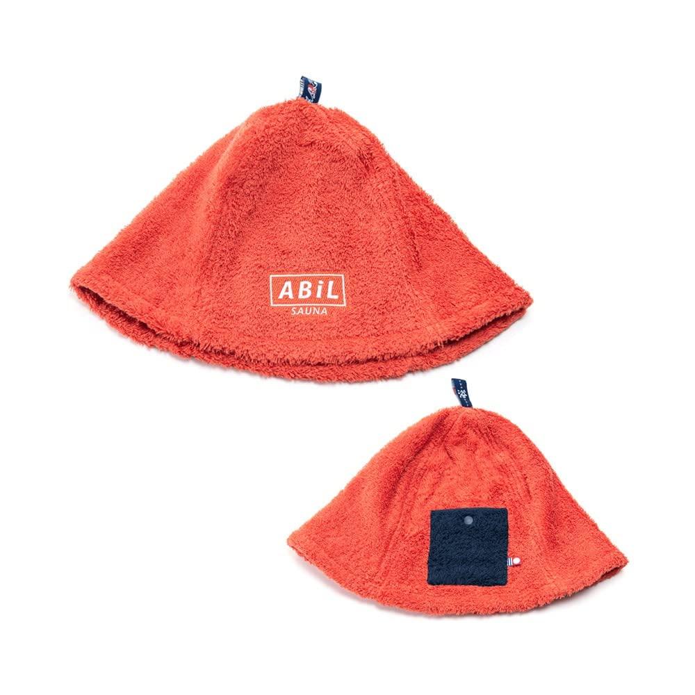 

[ABiL] Sauna Hat, Large and Deep, for Men and Women, with Pockets, Made in Japan, 60.0 cm, 01. Tsunagari SUNSET/Orange