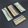 Japanese rectangle Ceramic Tableware Flat Dish Sushi Long sashimi Vegetable seafood Plate Skewer Dish Cuisine Tray Tableware