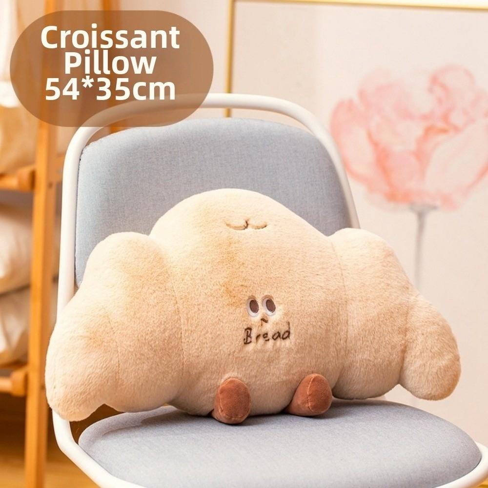 Soft Cow Horn Pillow Plush Air Conditioner Cushion Bread Pillow Blanket  For Bed and Sofa Decor