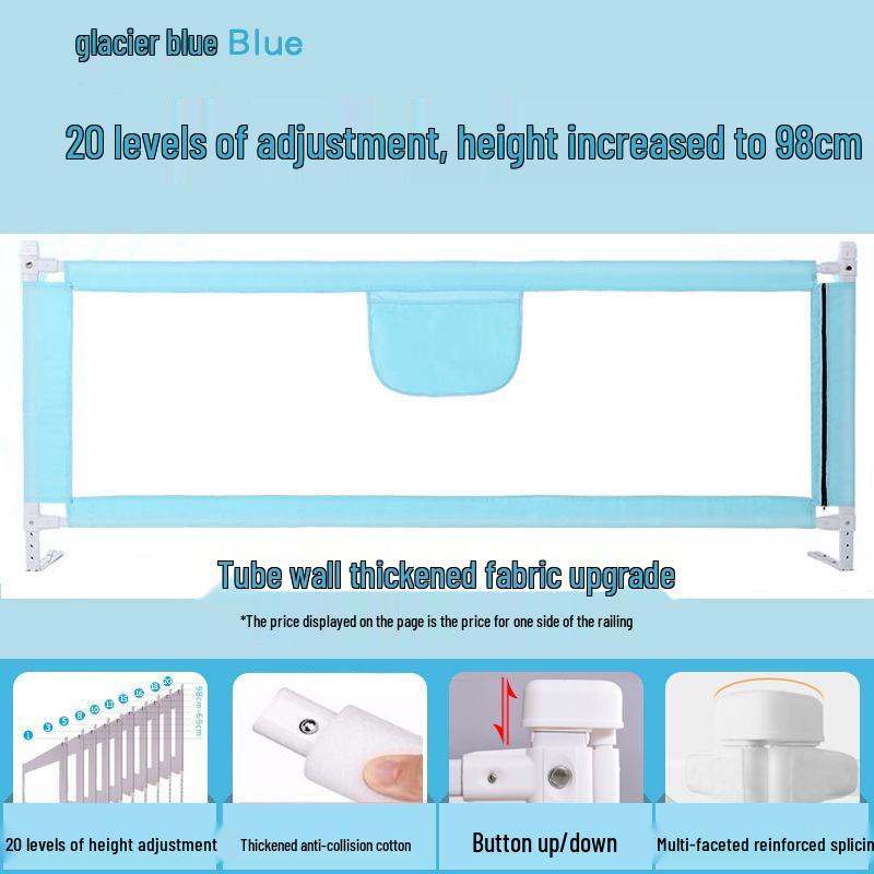 3-Sided Baby Bed Guardrail with Vertical Lifting for Safety & Anti-Collision