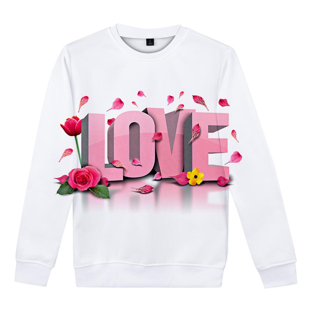 Valentine's Day Fashion Print Loose Long Sleeve Shirts For Men And Women