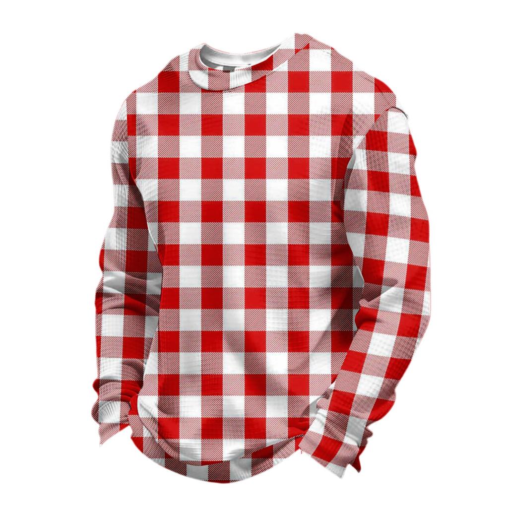 Herr Casual Långärmad Topp med Digitaltryck, Herr Rundhalsad Långärmad Topp