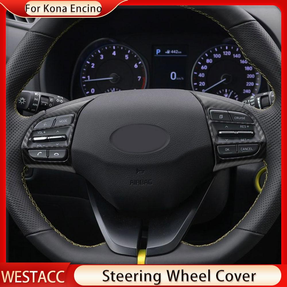 2 stücke Auto Lenkrad Abdeckung Rahmen Trim Insert Aufkleber für Hyundai Kauai Kona 2017 2018 SUV Auto