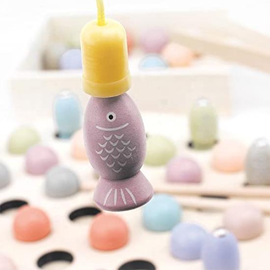 Magnetic Fish, Multifunctional Learning Game Toy for Kids, Montessori Fishing Early Educational Toy with Clip Magnetic Beads