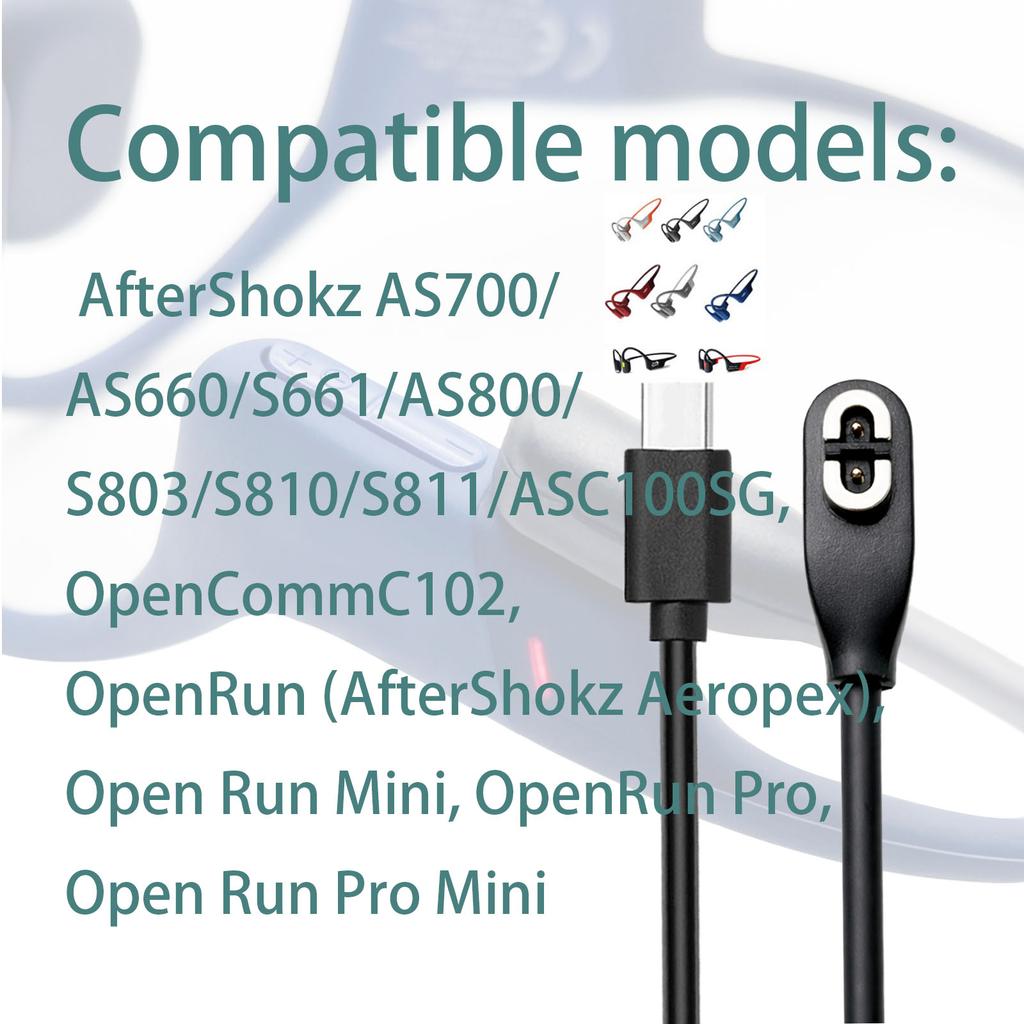 Pack Charging Cables Compatible with Shokz Bone Conduction Headphones, Chargers for Aftershokz Aeropex AS800, Shokz OpenRun Pro, Mini, and OpenComm