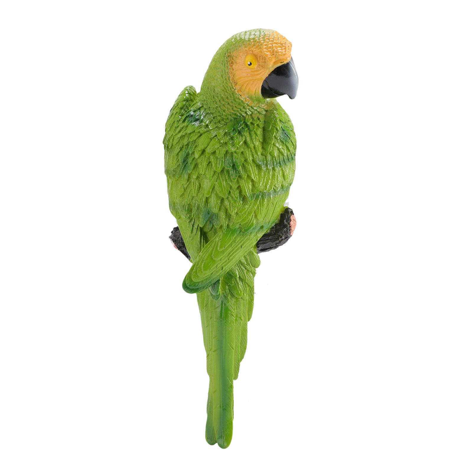 Parrot Status Tree Hanging Wall Mount Lifelike Resin Parrot Decor for Garden Courtyard