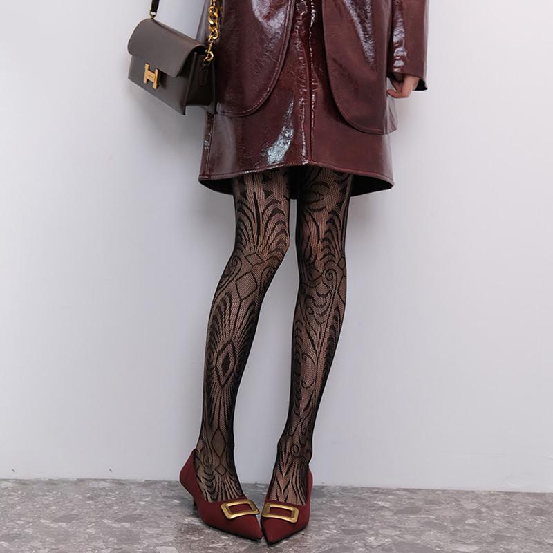 Y2K Women Fishnet Tights Women Sexy Thigh High Stockings Mesh Patterned Fishnet Leggings Pantyhose for Halloween