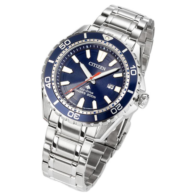Citizen Eco-Drive Series Waterproof Sports Fashion Luminous Calendar Quartz Movement Stainless Steel Watch Men watches Blue BN0191-80L