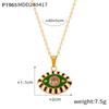 Bohemian Devil's Eye Pendant Necklace in Enamel & Titanium Steel with Rhinestones for Women