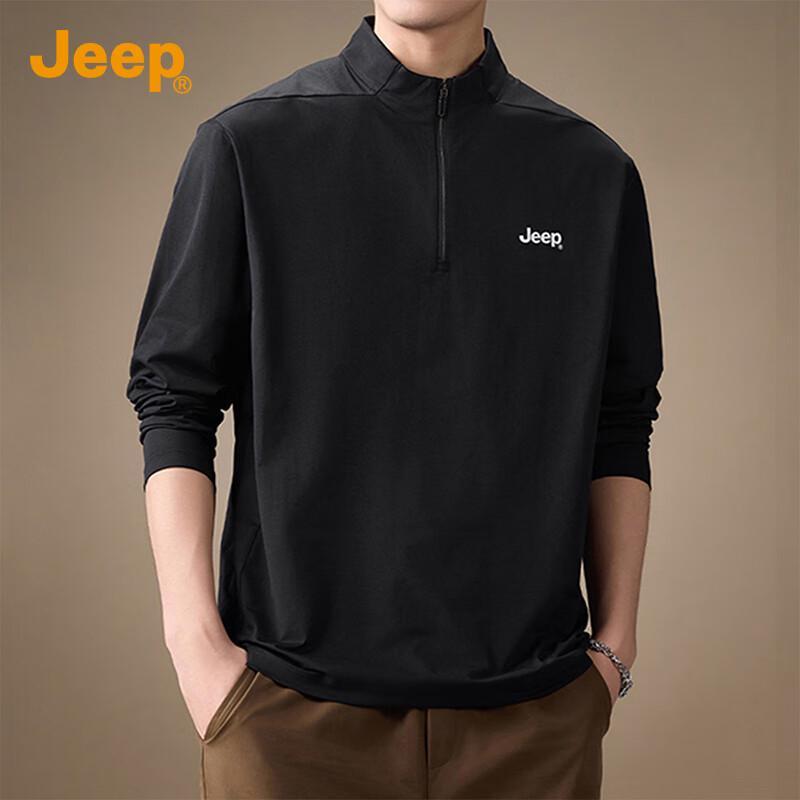 

JEEP Men s Half-Zip Long Sleeve T-Shirt M