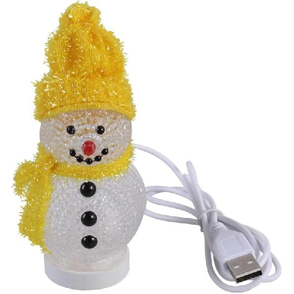 Uonlytech Christmas Snowman Night Ligh, LED Light USB Night Light Mini Glowing Snowman Desktop Ornaments for Home Bedroom Christmas