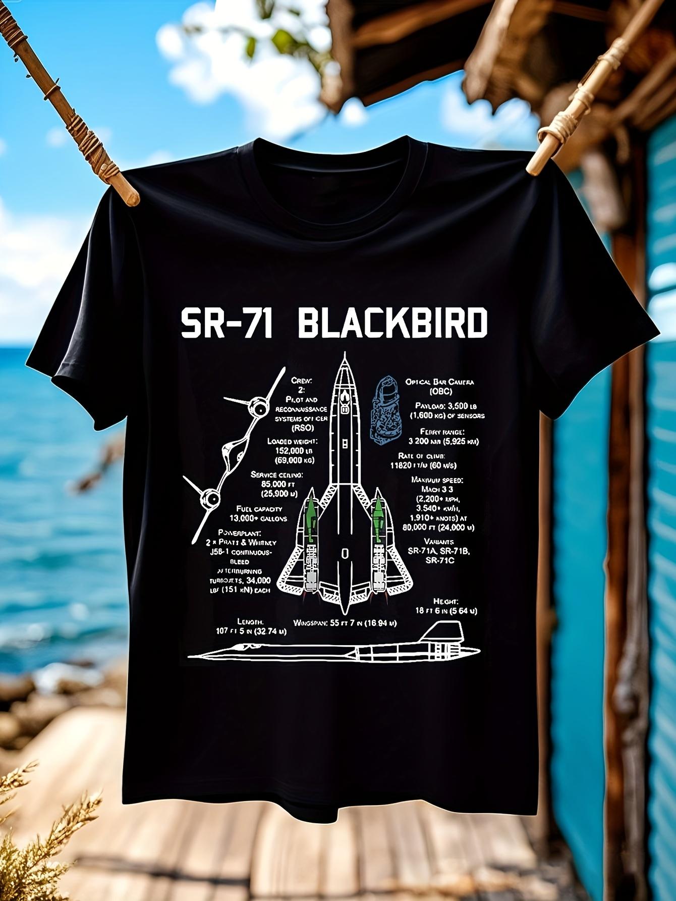 SR-71 Blackbird Aviation Specs Graphic Tshirt Graphic Tsh... L