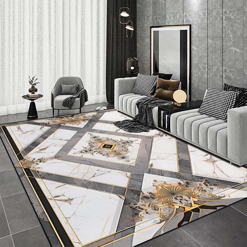 Moderní luxusní domácí koberce Dekorace obývacího pokoje Geometrické koberce Hala Pohovková zóna Podložka na podlahu Pokojová dekorace Měkký koberec k posteli Pratelný