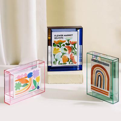 Home Decor Acrylic Square Photo Frame Box Photo Frame Box Transparent Office Bedroom