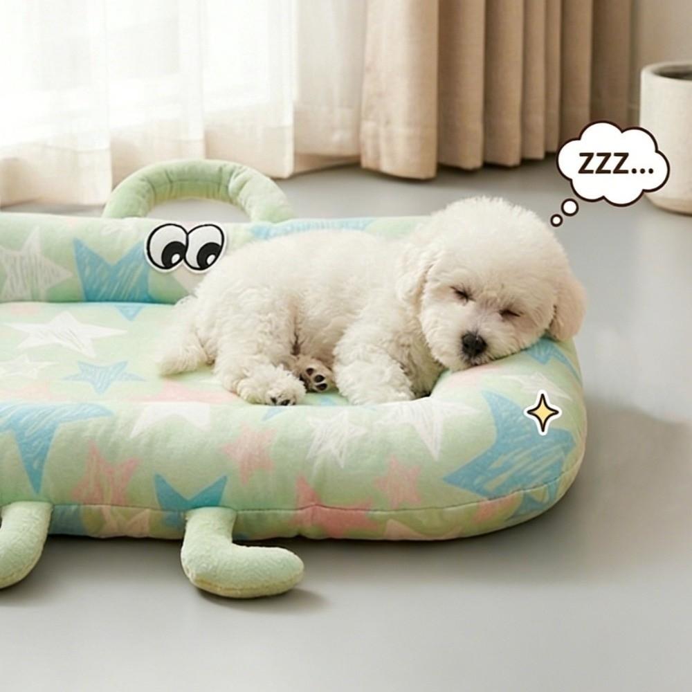 Cartoon Summer Dog Bed Nonslip Pet Cooling Nest Cute Ice Silk Cushion Pet Sleeping