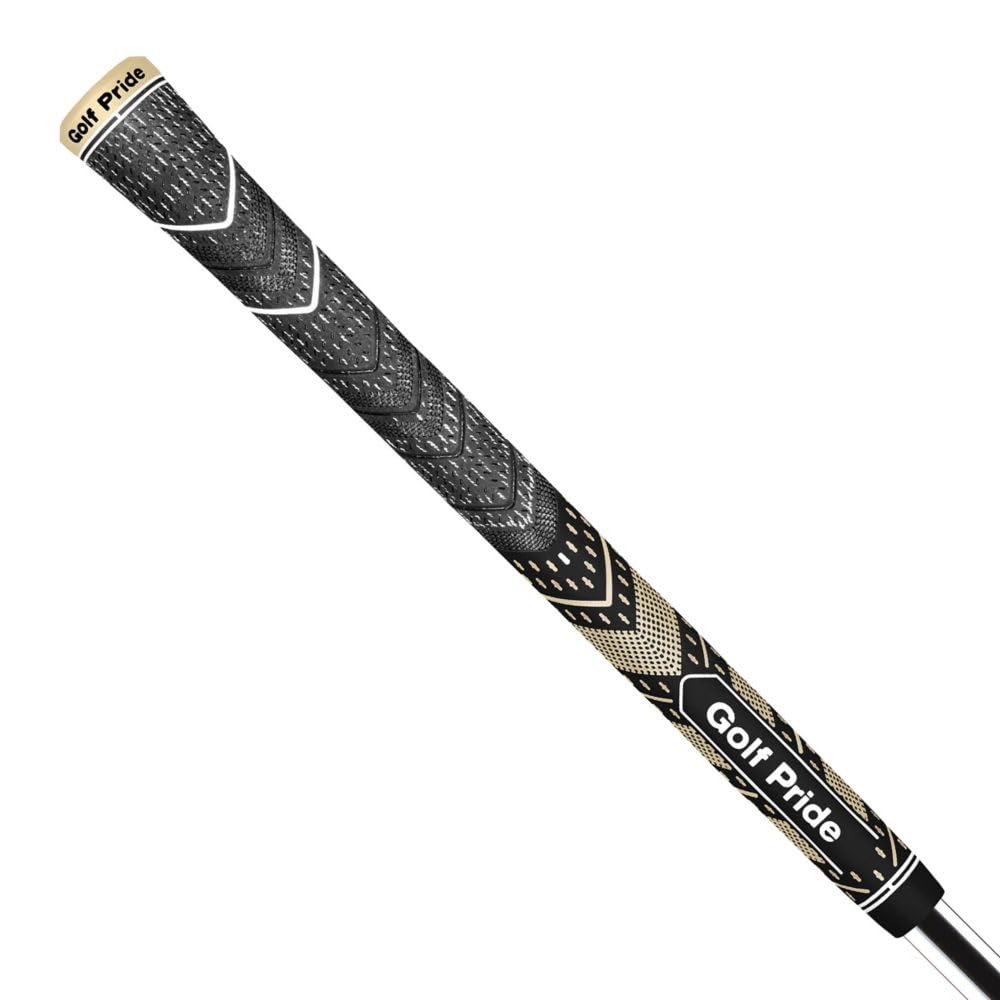 Golf Pride MCC TEAMS PLUS4 MID Teams Plus4 Grip for Irons and Clubs Mid-size Woods, Color Black/Gold