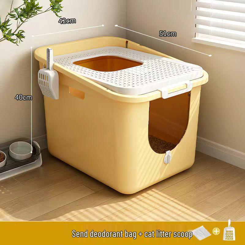 Kryta kuweta dla kota z wejściem od góry - Odporna na zachlapania i zapachy