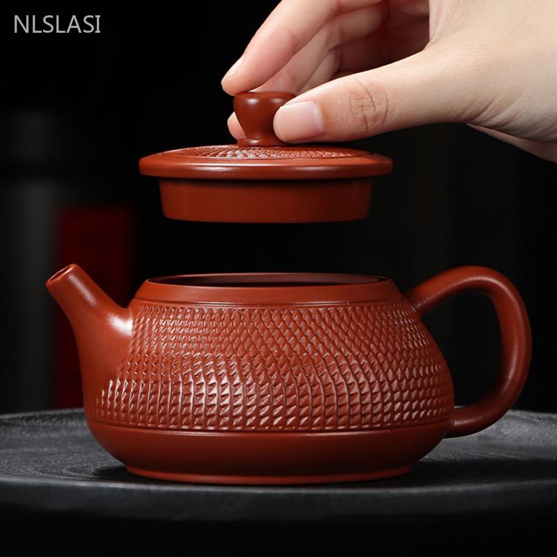 Yixing Purple Clay Tea Pot Raw Ore Dahongpao Ball Hole Filter Tea Infuser Chinese Beauty Tea Accessories Handmade Zisha Teapot