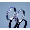 Matching Popular One Size Fits and Matching Set of Hawaiian Wedding Popular Couple Blue Starry Sky Eternal Engagement Silver 925 Ring Finish [Rockyu]