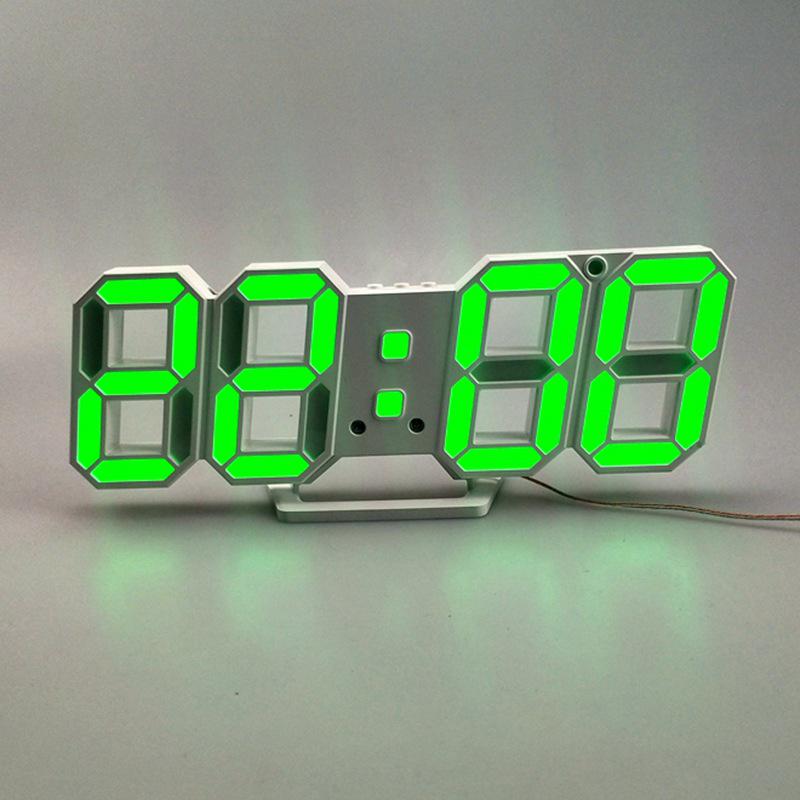 

3D Three-dimensional Clock LED Alarm Clock Korean Electronic Clock Living Room 3D Wall Clock Digital Clock