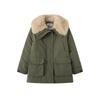 Women's Mid-length Cotton-padded Jacket with Lambswool Plus Velvet Parka Women's Winter Jacket