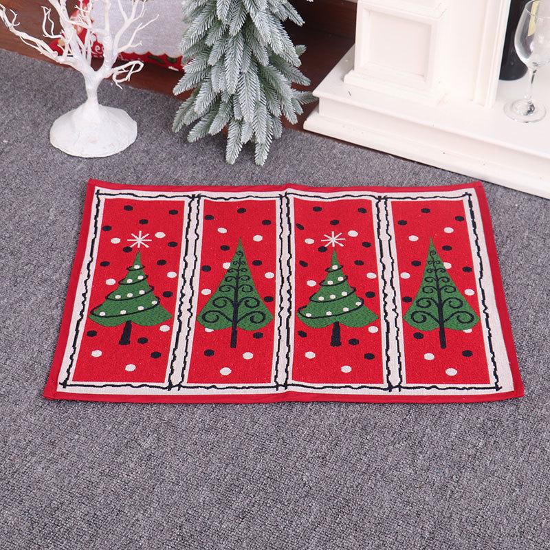 Christmas Decorations Rubber Knit Floor Mat Foot Mat Christmas Door Mat