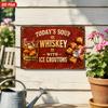 2D Flat, 1pc Whiskey Humor Metal Sign Wall Art, Today's Soup Quote, Whiskey Tumbler, Ice Croutons, Distressed Red, Home Decor, Retro Pub Vibe, Ideal F