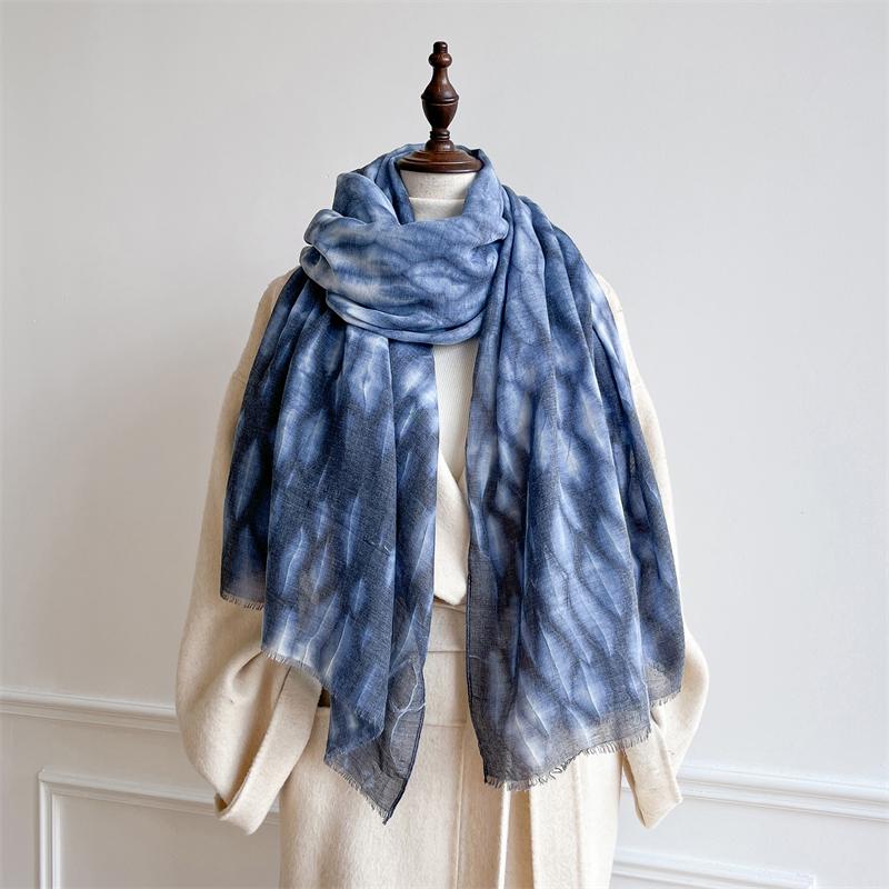 Damen Baumwolle Batik Schal Strand Hijab Schals Und Wickeltücher Luxus Einfarbig Damen Foulard Echarpe Designer Bandana
