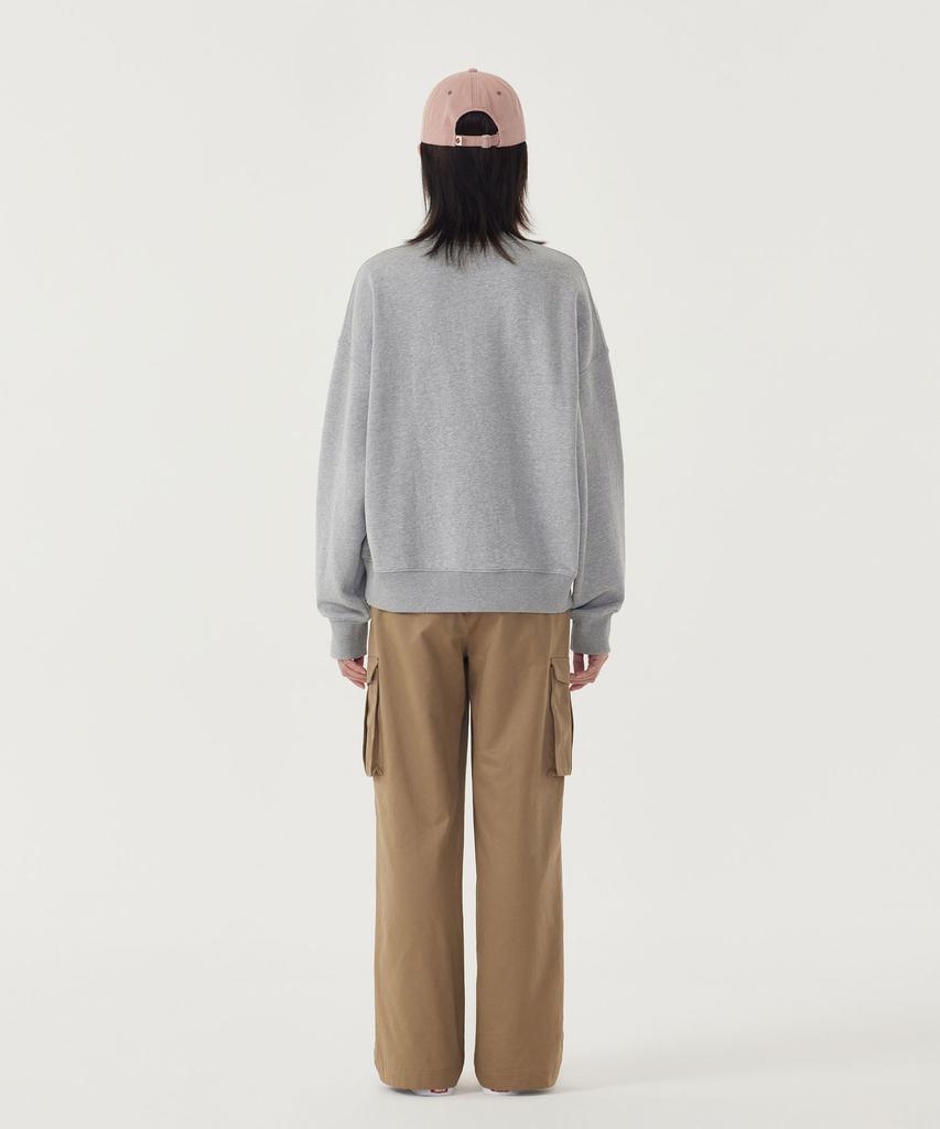 COVERNAT WOMAN Oversized Cooper Logo Sweatshirt Melange Gray