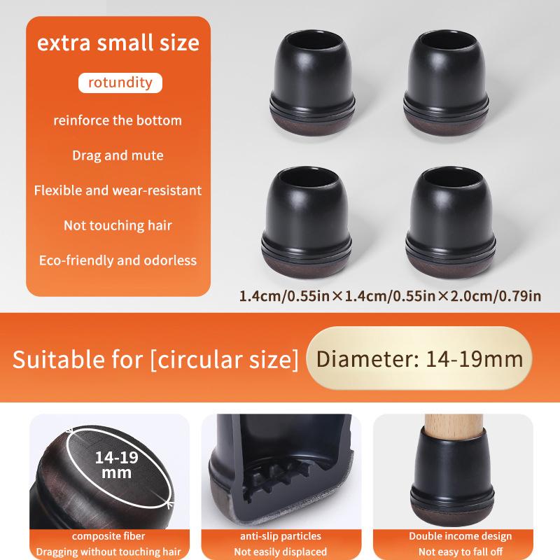 Tpe 8 Pièces/Ensemble Protections de Sol pour Pieds de Chaise Couvercle Rond en Feutre Diagonale Couvercle de Pied de Meuble Pour Parquets Réduire le Bruit