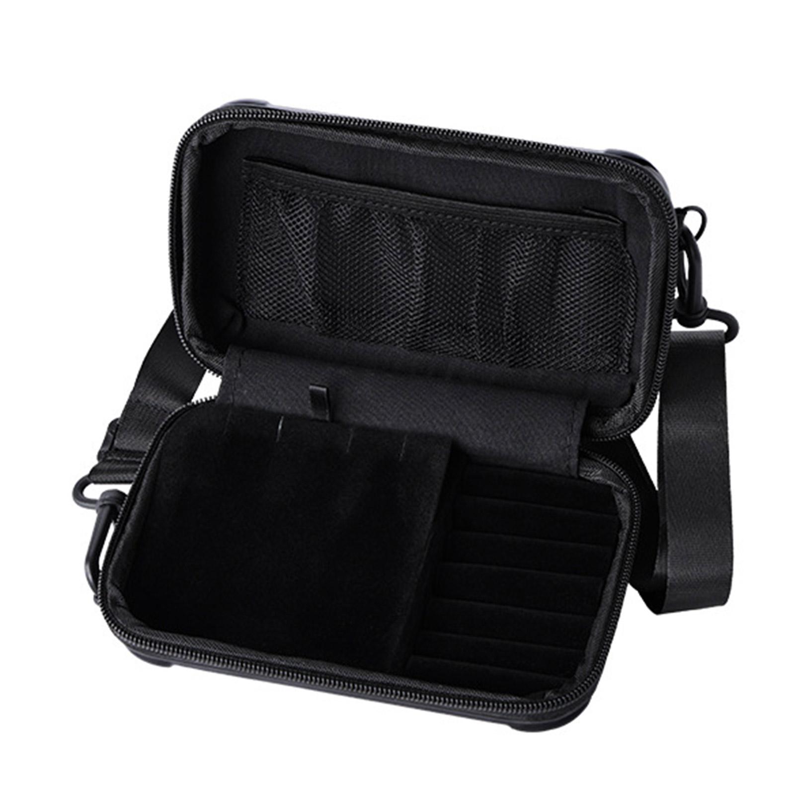 

Многофункциональный дорожный органайзер для украшений Элегантный держатель для макияжа Стильный чехол для хранения часов, ожерелий, серег чёрный