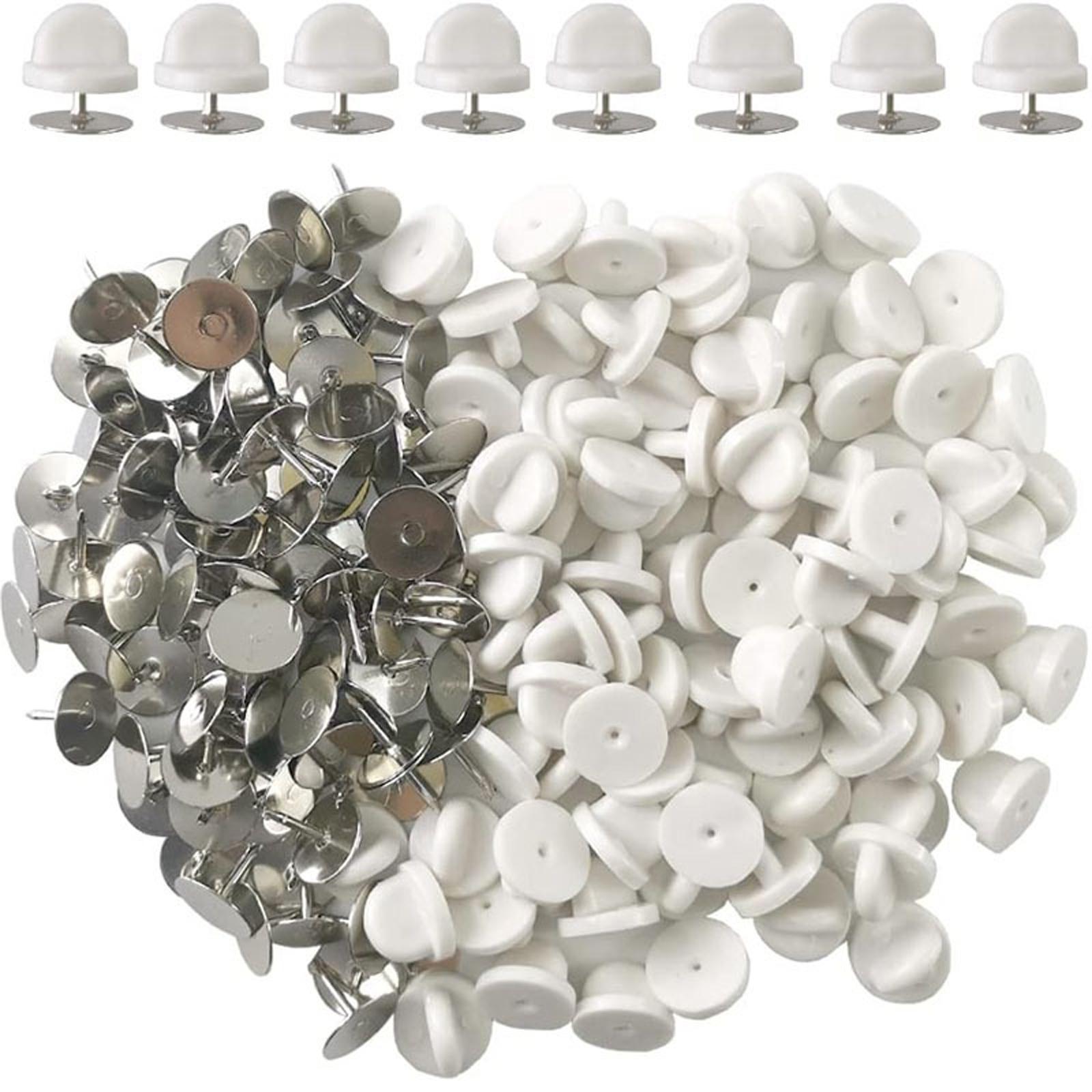 

100 комплектов основ для значков, гвоздиков для галстука, пустых значков с застежками-иголками для застежки-бабочки, фиксирующая застежка для значка, поделки One Size белый