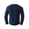 Men's Button Henley Neck Shirt Long Sleeve Casual Button Solid Color T-Shirt Waffle Cotton Fake Two-piece T-Shirt