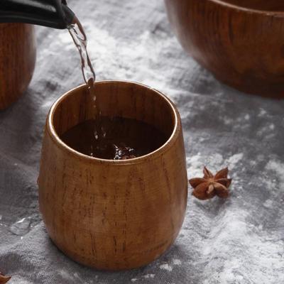 Holzbecher mit großem Bauch, handgefertigt, aus natürlichem Fichtenholz, für Bier, Tee, Kaffee, Milch, Wasser, Becher für Küche, Bar, Party, Trinkbecher