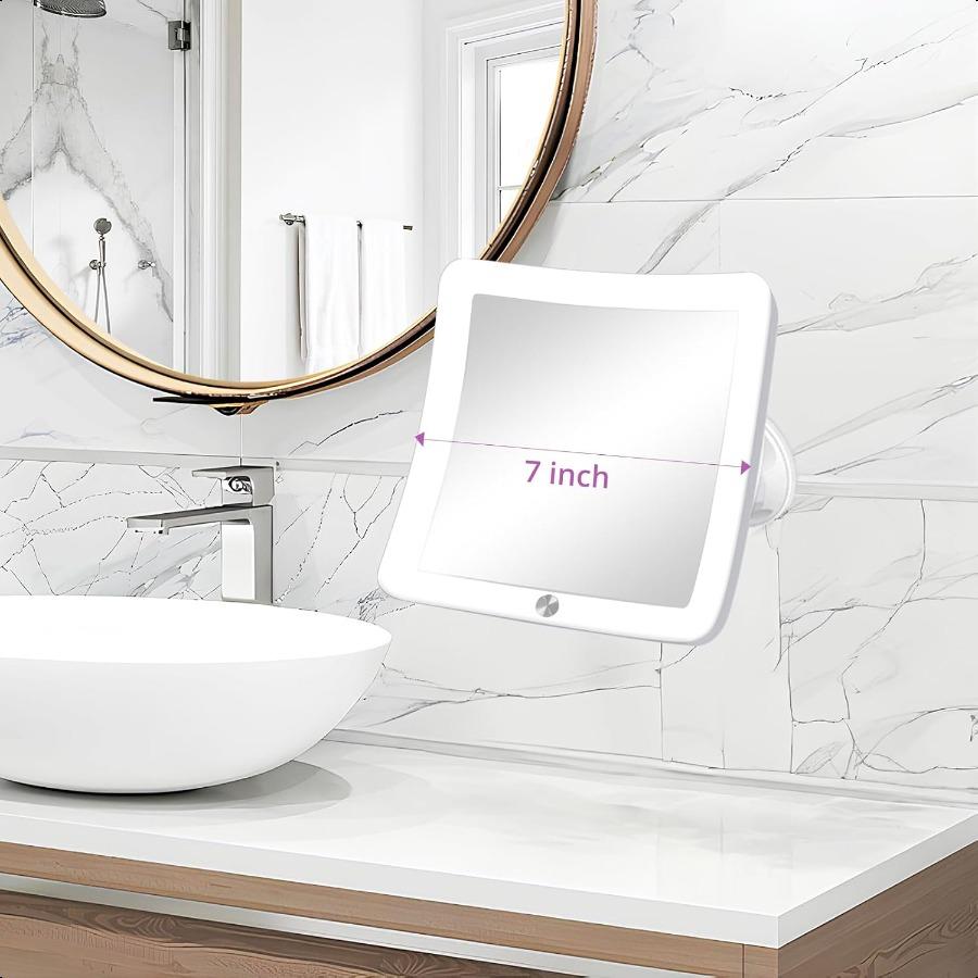 

30-кратное увеличительное зеркало с подсветкой, зеркала для макияжа с присосками и увеличением для ванной комнаты, двойное питание, регулируемый United States