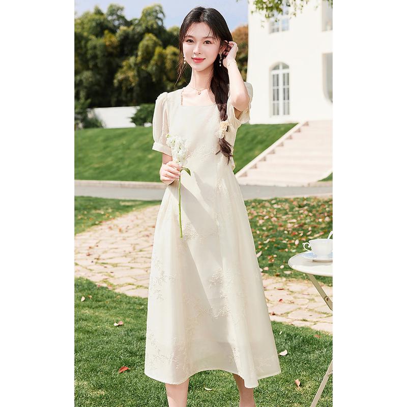 

Fairy Style Embroidered A-Line Vacation Dress S