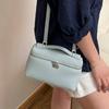 Genuine Leather Small Square Crossbody Bag Womens Top Grain Cowhide Shoulder Handbag With Zip Phone Pocket