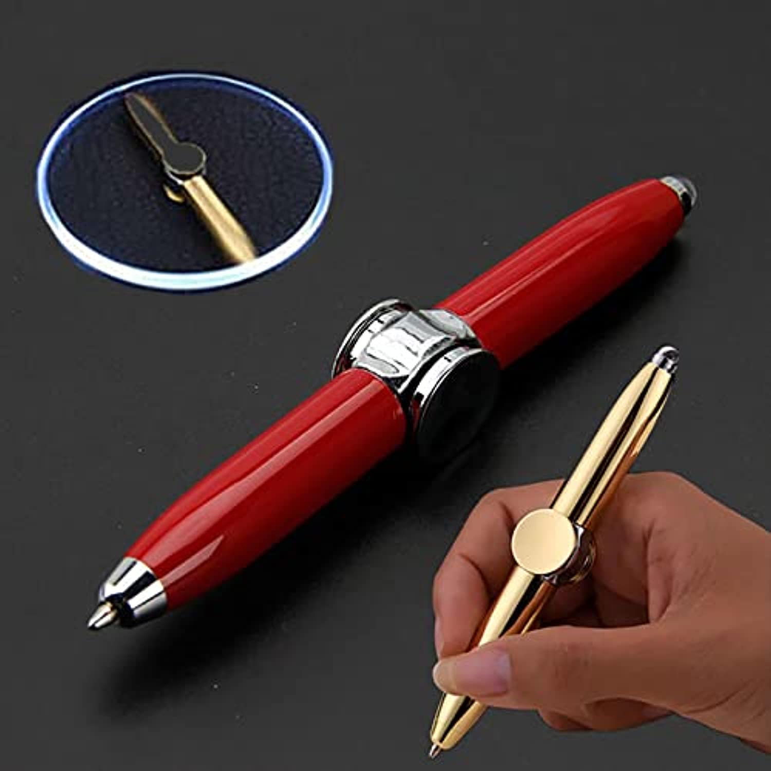 

Ручка Fidget Spinner Gyro Pen з підсвічуванням, Finger Spinning Pen зі світлодіодною кульковою ручкою Reduce 10.3*1.1cm
