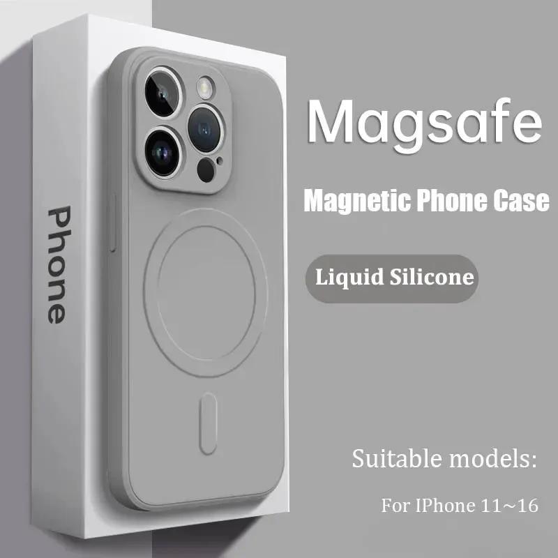 Luxury Original Liquid Silicone For Magsafe Case For For Iphone 17 Pro 16 Pro Max 15 14 Plus 13 12 Mini Shockproof Cover Accessories