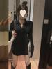Women's Autumn Long Sleeve Polo Collar T-Shirt Dress - Sexy, Slim Fit Mini Skirt