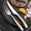 Star Diamond Gold-Plated Stainless Steel Cutlery Set: Luxury Steak Knife and Fork for Hotels