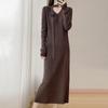 2025 A/W Women's Over-the-Knee Knit Dress with Long Sleeve Coat Layer