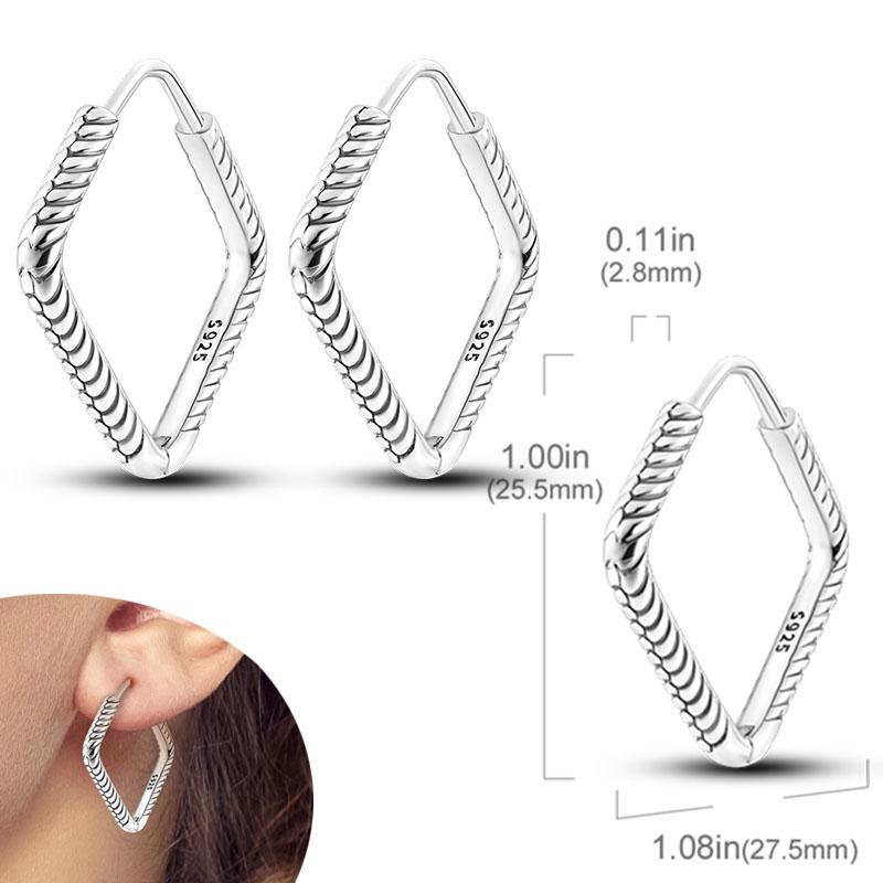 Original 925 Silver Hoops Earrings Zircon Pave Colourful Hoop Earrings For Women Fashion Jewelry Gift