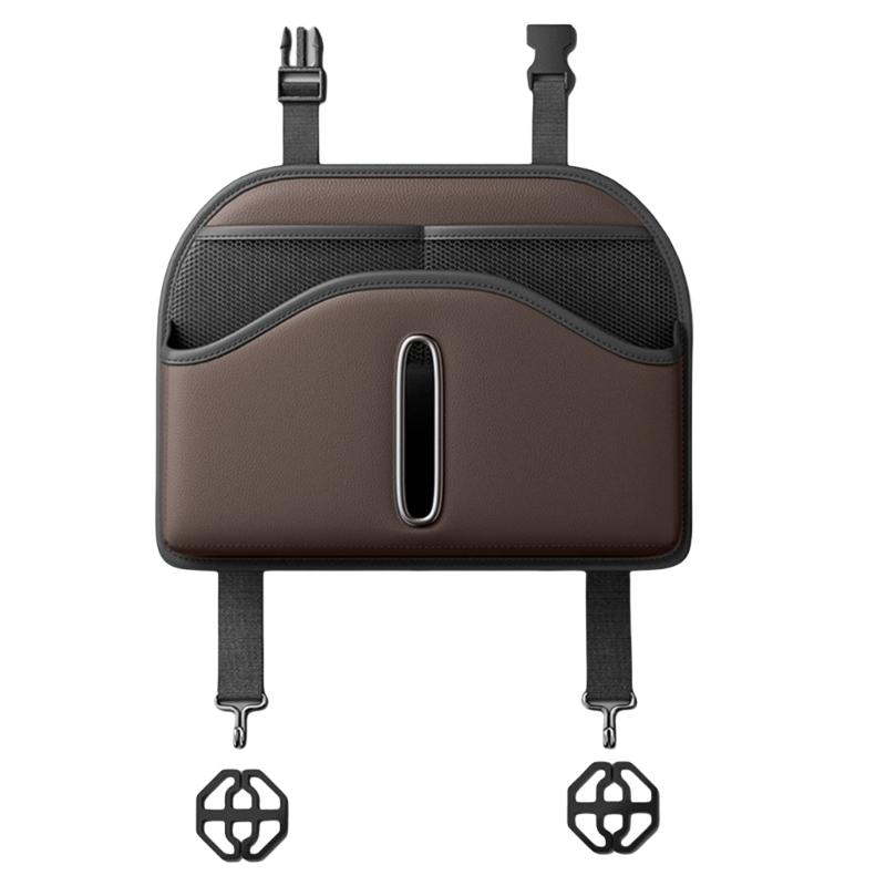 Multifunction Car Back Seats Organizers Large Tissue Box Storage & Drink Holder Leather Car Seats Organizers Tissue Holder