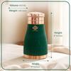 Pure Copper Bedroom Water Bottle with Inbuilt Glass, Green Silk Finish Hammered Design, Drinkware & Storage Purpose - Volume 950 ML (Pack of 1)
