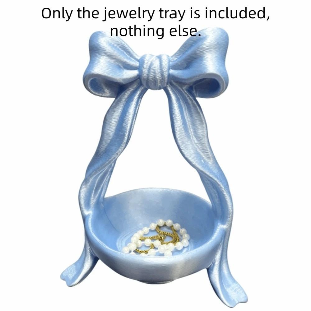 Sweet Bow Ribbon Ring Holder Elegant Jewelry Plates 3D Printed Jewelry Tray  Photography Props